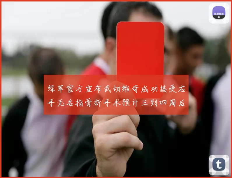 绿军官方宣布武切维奇成功接受右手无名指骨折手术预计三到四周后复查