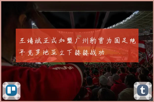 王靖斌正式加盟广州豹曾为国足绝平克罗地亚立下赫赫战功
